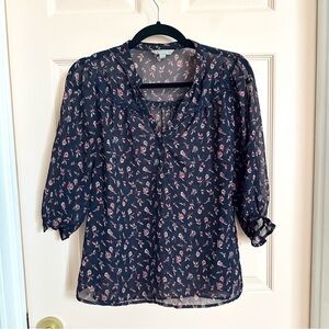 Blue semi sheer rubbish top